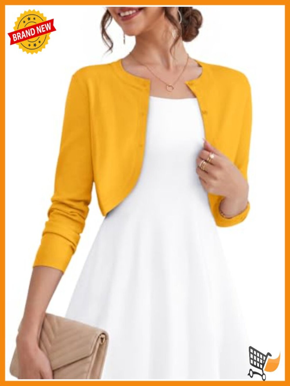 Long Sleeve Cropped Cardigan Knit Sweater Bolero Shrug for Dresses